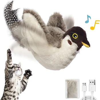 Игрушки для кошек с танцующей птицей длиной 30 см, интерактивные игрушки для упражнений с кошачьей мятой для домашних кошек