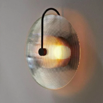 Современное светодиодное стекло, настенный светильник Nordic Gold, креативный светильник в полоску, Прикроватная тумбочка для гостиной, Украшение спальни, бра
