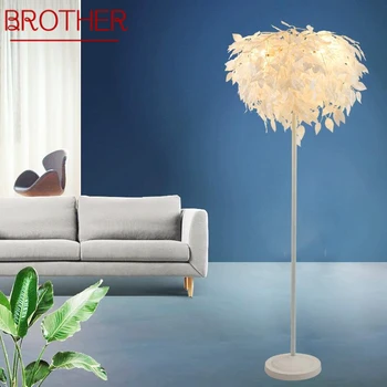 Торшер BROTHER Nordic Leaf Современное Искусство Семейная гостиная Спальня Креативный Светодиодный Декоративный светильник
